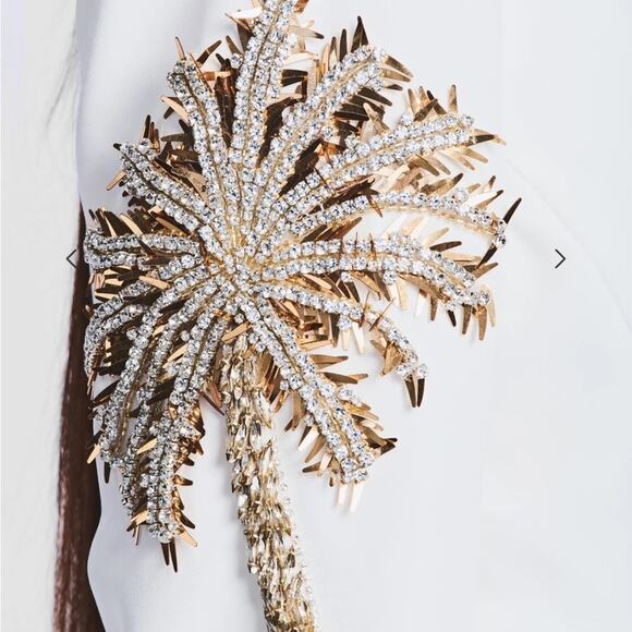 Retrofete Embellished Cropped Blazer Palazza Rare Size Small Retails $895 - Picture 3 of 15